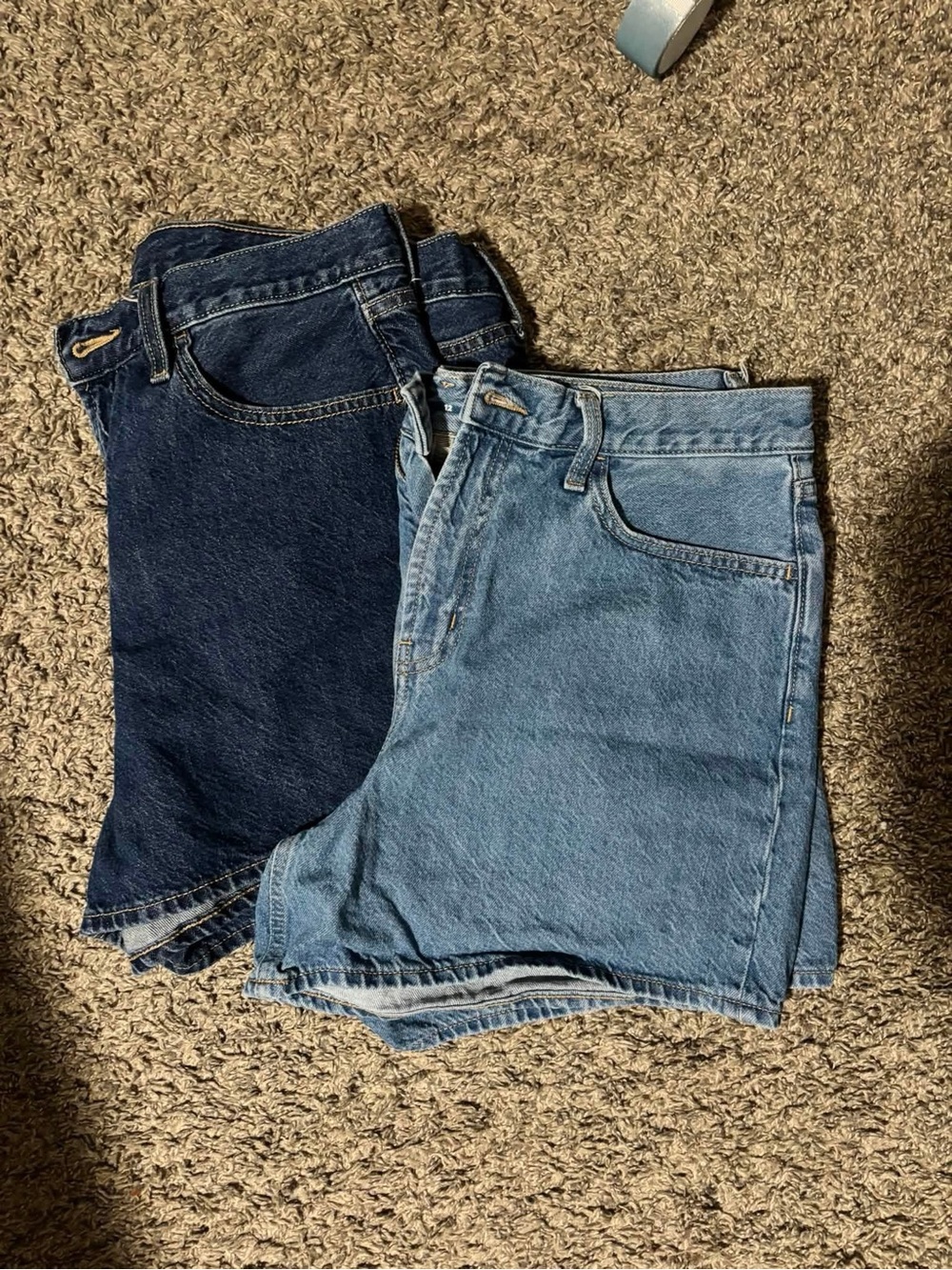 Old Navy High Waist Denim Shorts in Light Blue & Dark Blue